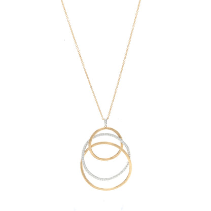 Marco Bicego 18K Yellow White Gold Diamond Jaipur Circle Link Pendant Necklace 1 of 5