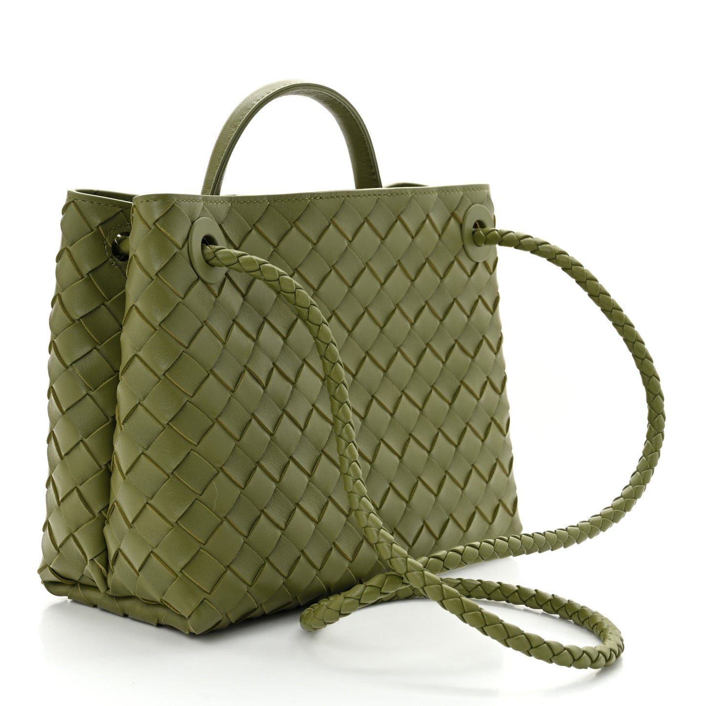 Nappa Intrecciato Small Andiamo Shoulder Bag Matcha