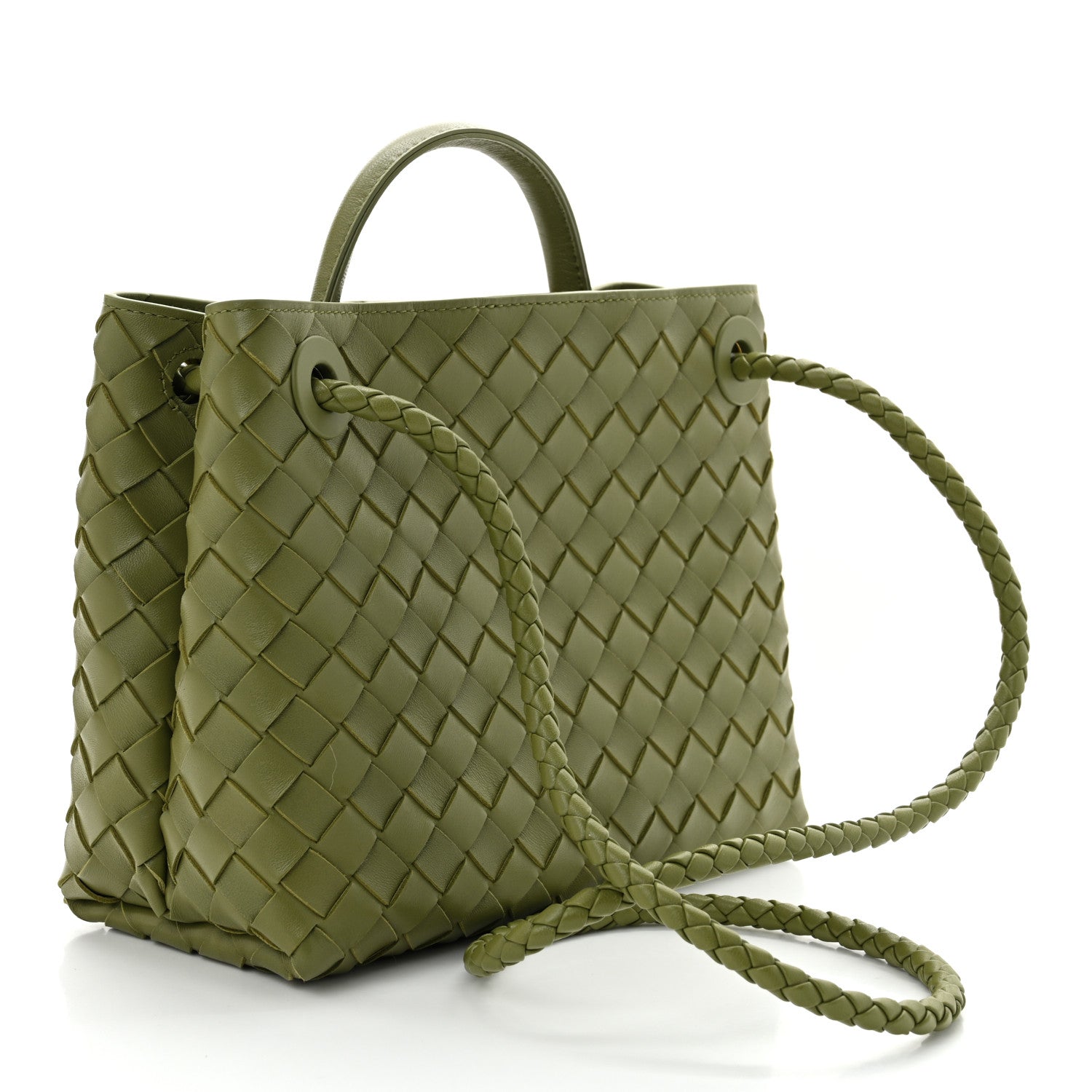 Bottega Veneta Nappa Intrecciato Small Andiamo Shoulder Bag Matcha 3 of 9
