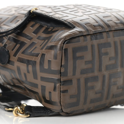 Fendi Vitello Bi-Color FF 1974 Embossed Mini Backpack Maya Black 8 of 14