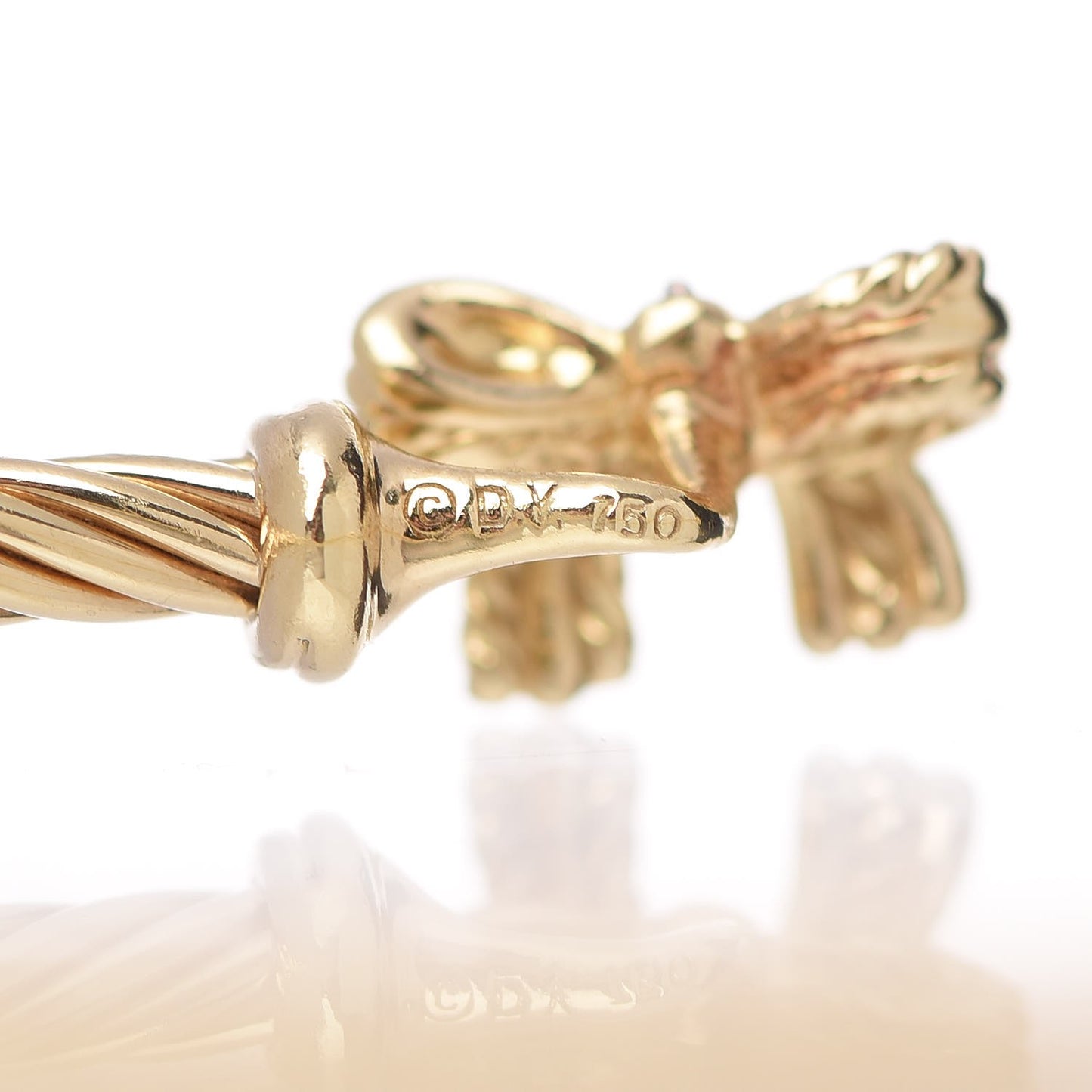 18K Yellow Gold Diamond Bow Cable Collectibles Bracelet