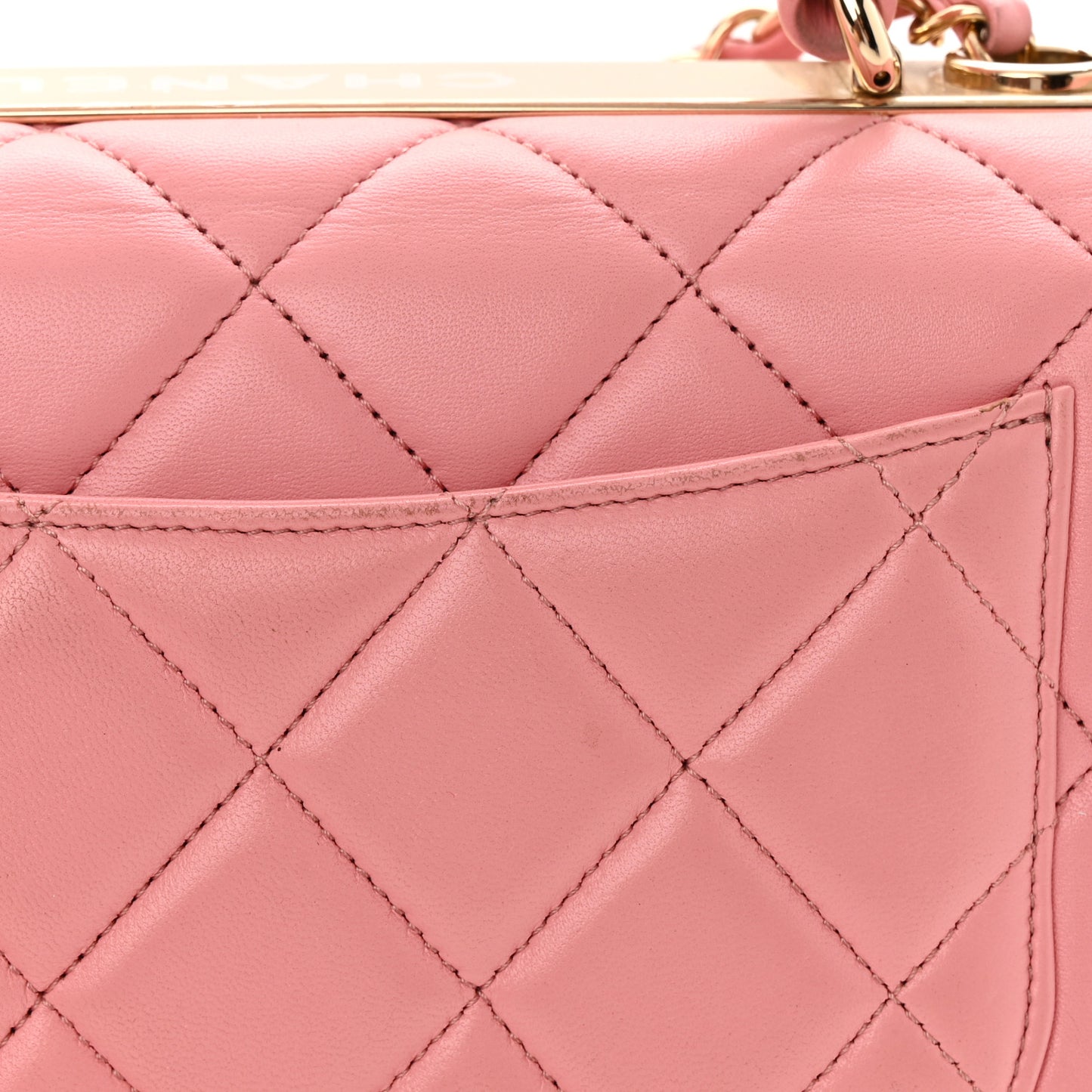 Lambskin Quilted Small Trendy CC Flap Dual Handle Bag Light Pink
