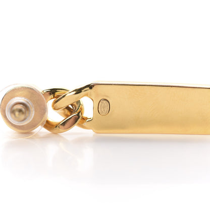 Chanel Crystal Tag Drop Earrings Gold 4 of 5