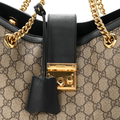 Gucci GG Supreme Monogram Medium Padlock Tote Black 8 of 10