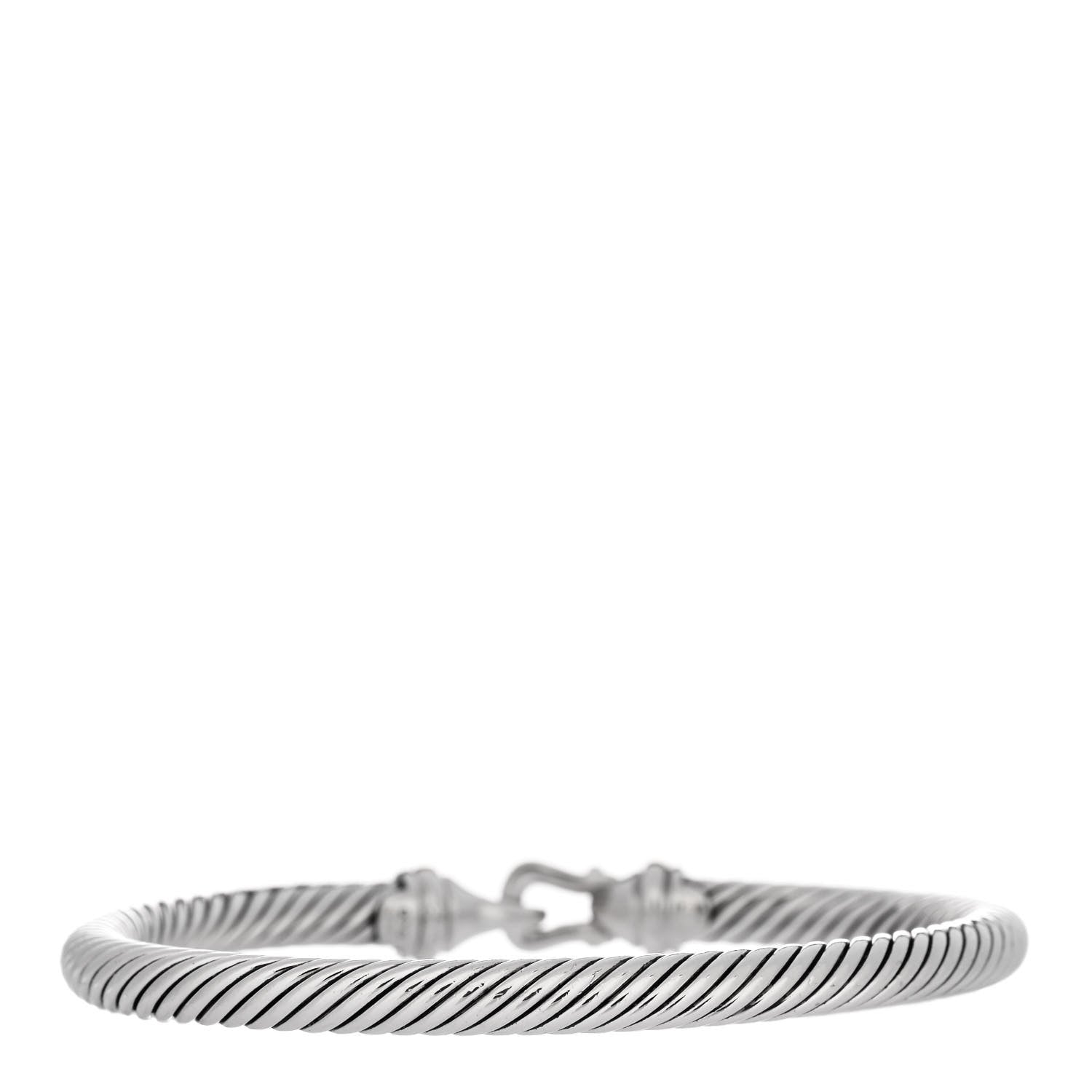 David Yurman Sterling Silver 18K Yellow Gold 5mm Cable Classic Buckle Bracelet 2 of 3