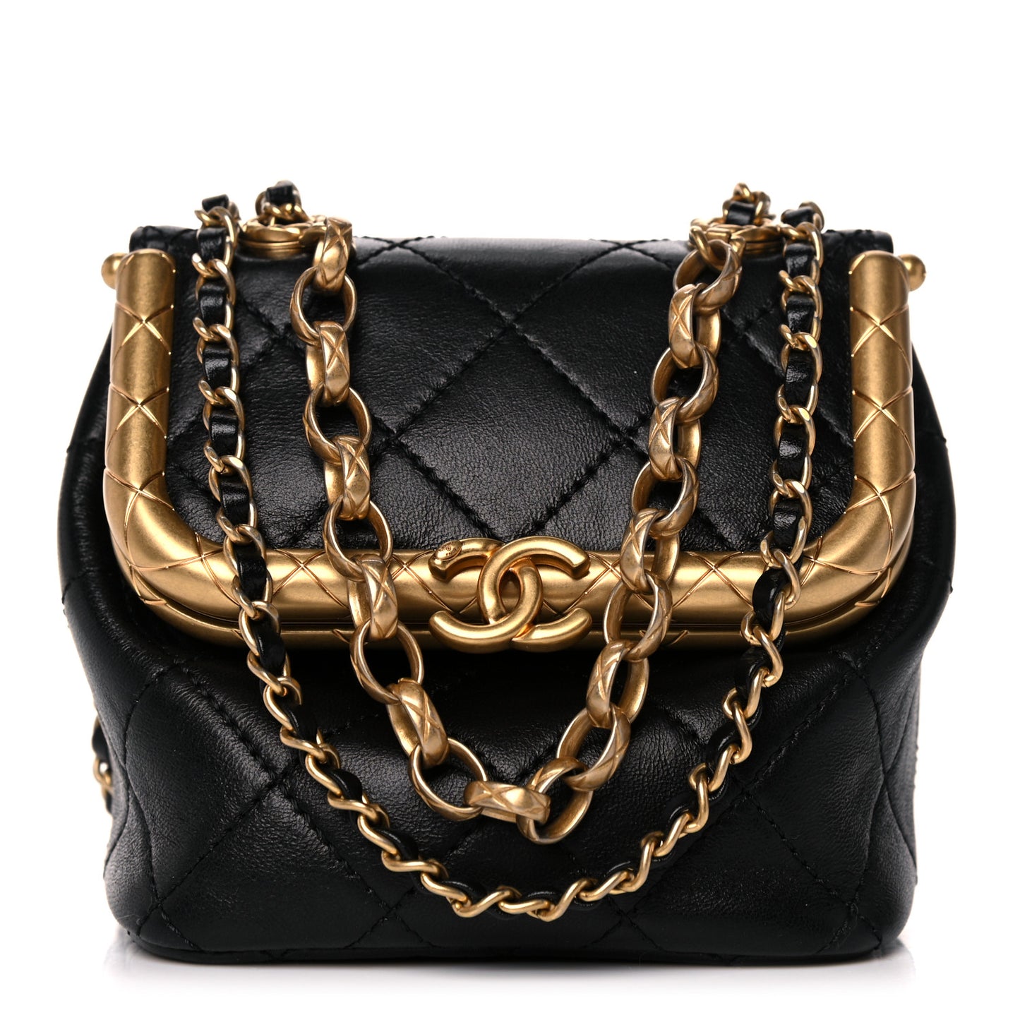 Lambskin Quilted Small My Crush Bag Black