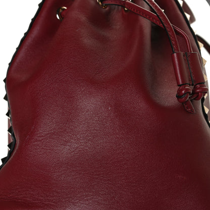 Valentino Garavani Vitello Rockstud Double Handle Cinch Tote Red 12 of 14