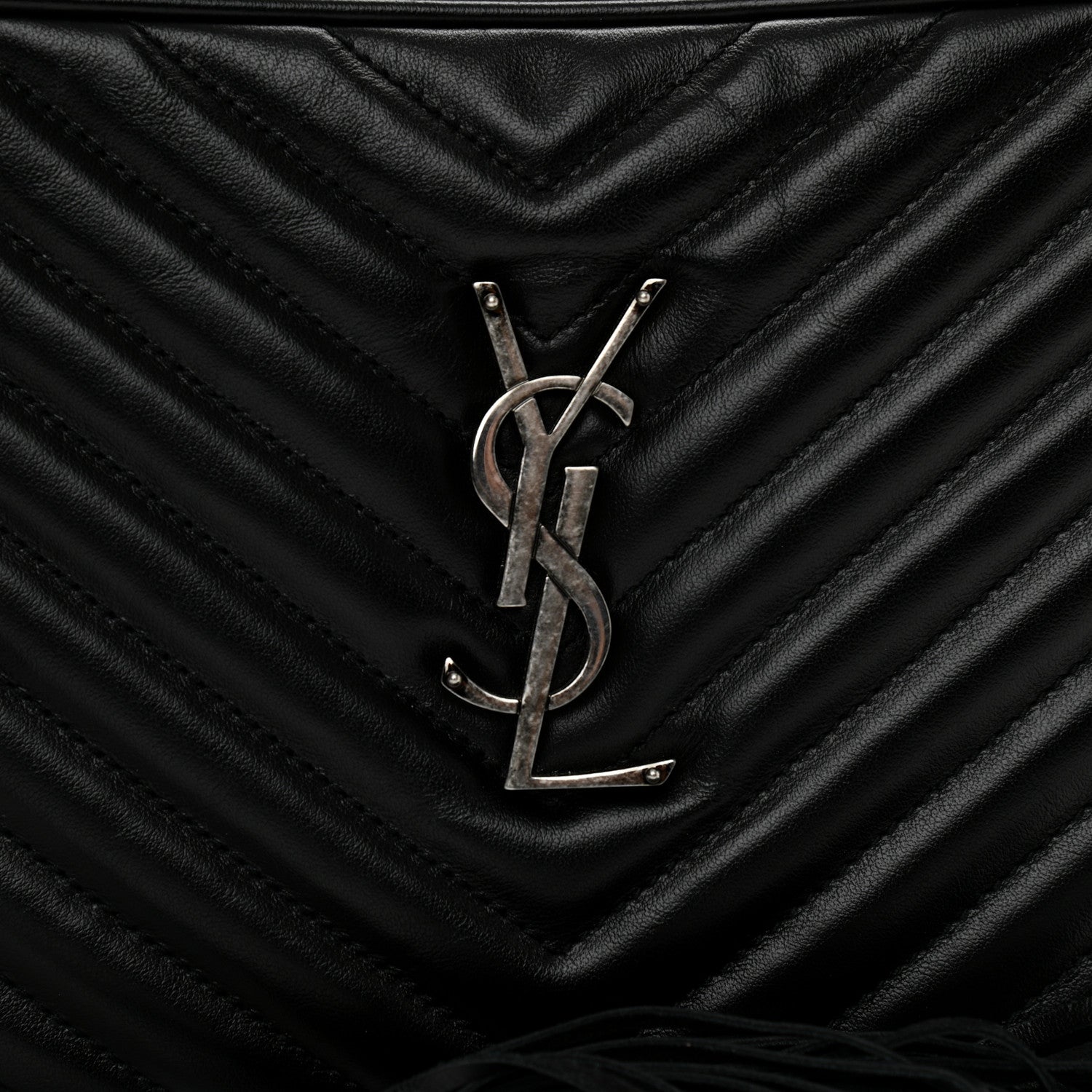 Saint Laurent Calfskin Matelasse Monogram Lou Camera Bag Black 7 of 10