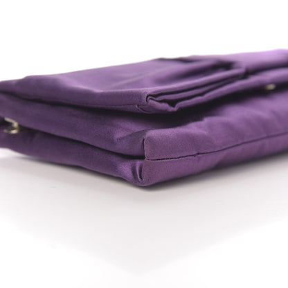 Prada Satin Rasso Bow Pochette Clutch Viola 7 of 9