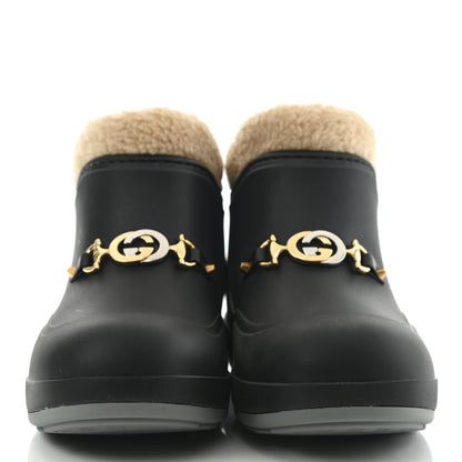Gucci Rubber Wool Womens Crossy Ankle Boots 38 Black Butterscotch 2 of 9