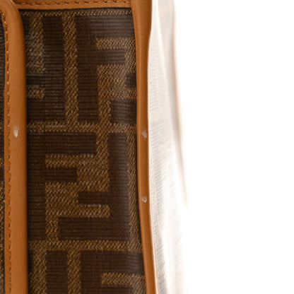 Fendi Glazed Fabric Vitello Century FF 1974 Stamp Patch Mini Peekaboo Defender Cover Mogano Panna Caramello 10 of 12