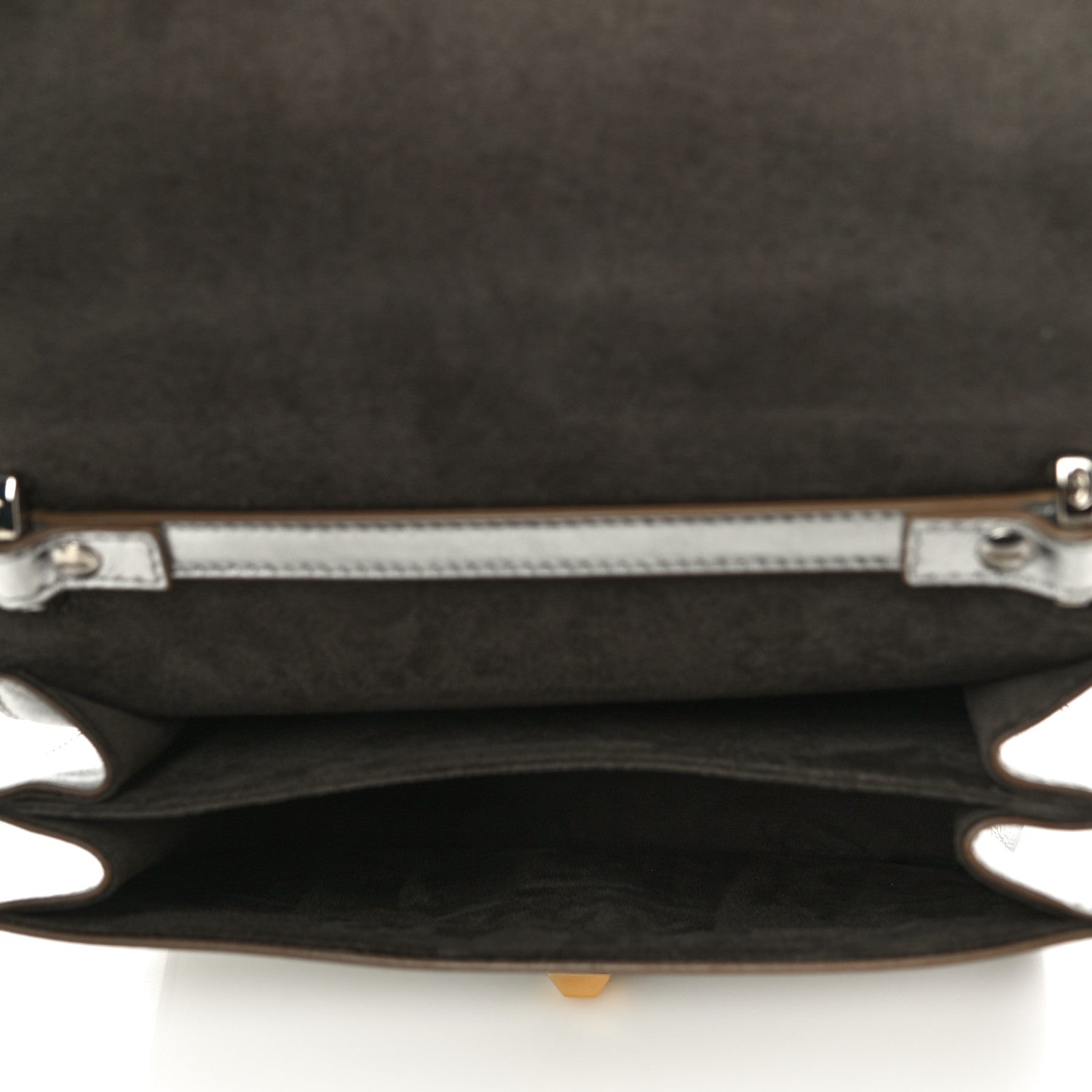 Fendi Vitello Catalan Mirror Scalloped Multi Studded Small Kan I Shoulder Bag Argento 5 of 11