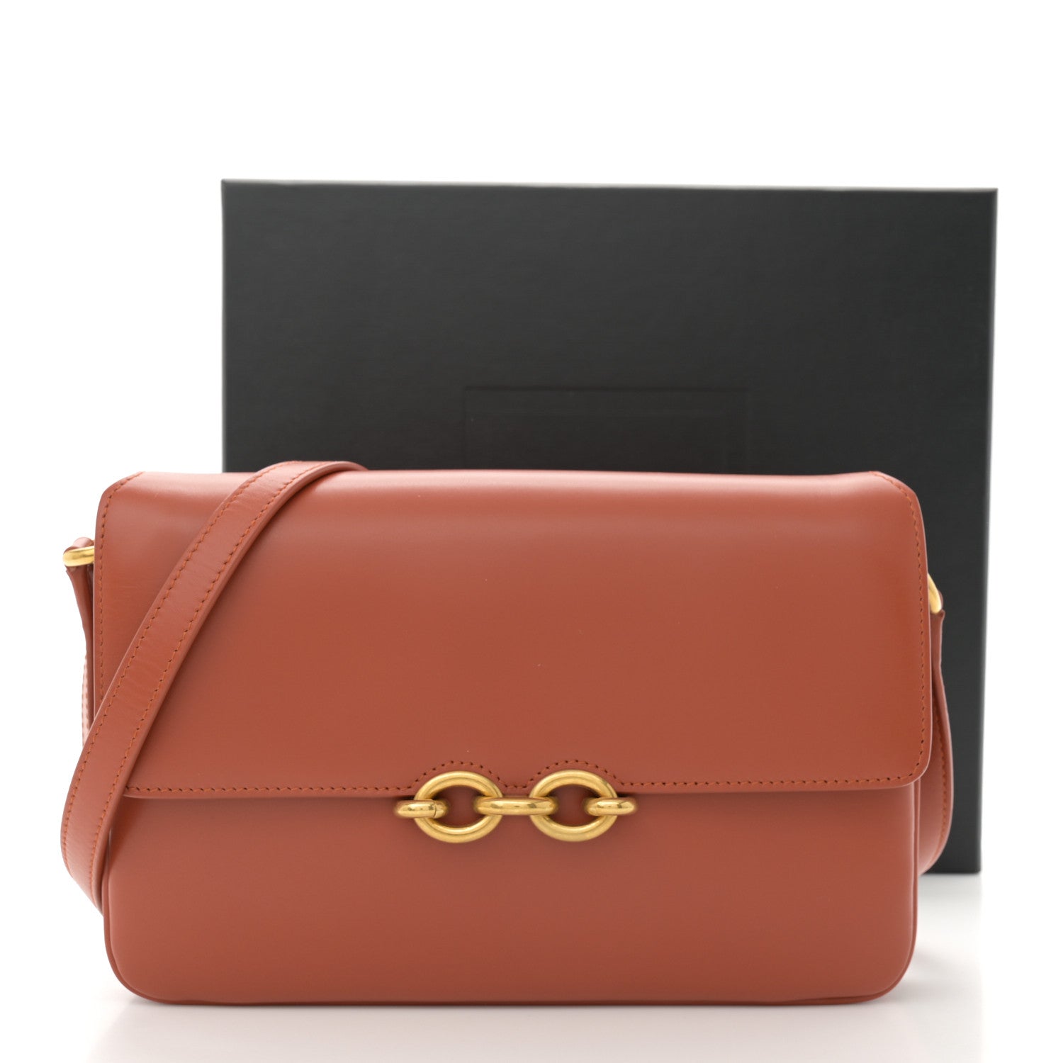 Saint Laurent Smooth Calfskin Le Maillon Satchel Orange 12 of 12