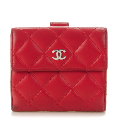 Chanel Lambskin Quilted French Flap Wallet Red 1 of 8