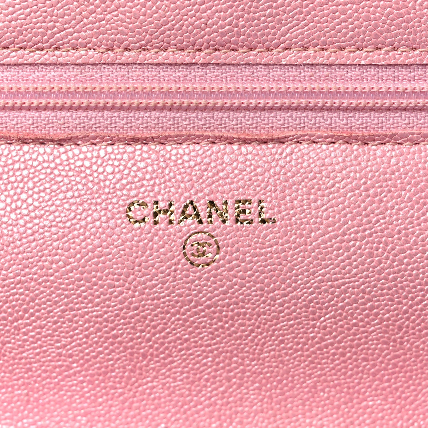 Chanel Iridescent Caviar Quilted Wallet on Chain WOC Pink 8 of 12
