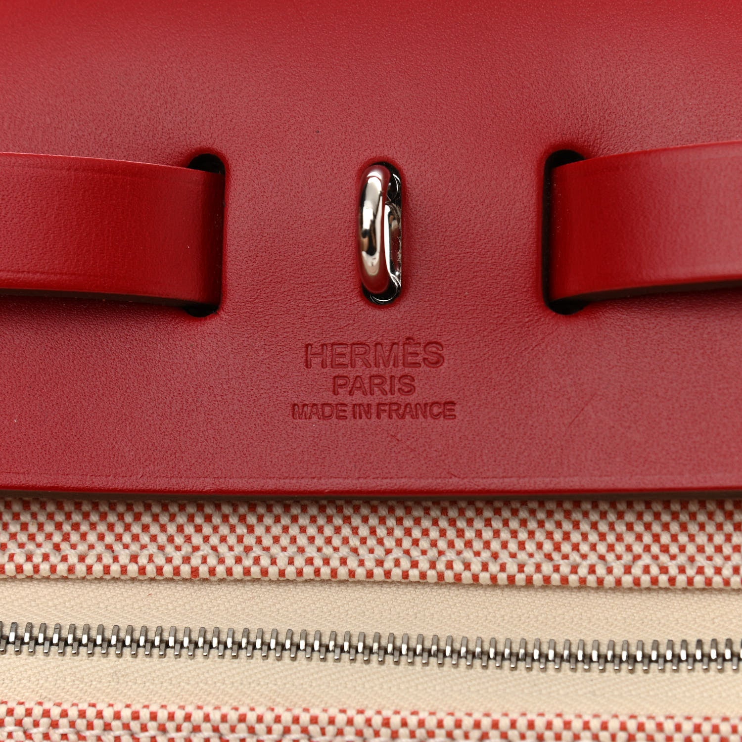 Hermes Vache Hunter Toile Pegase Pop Herbag Zip Retourne 31 PM Rouge Piment 6 of 9