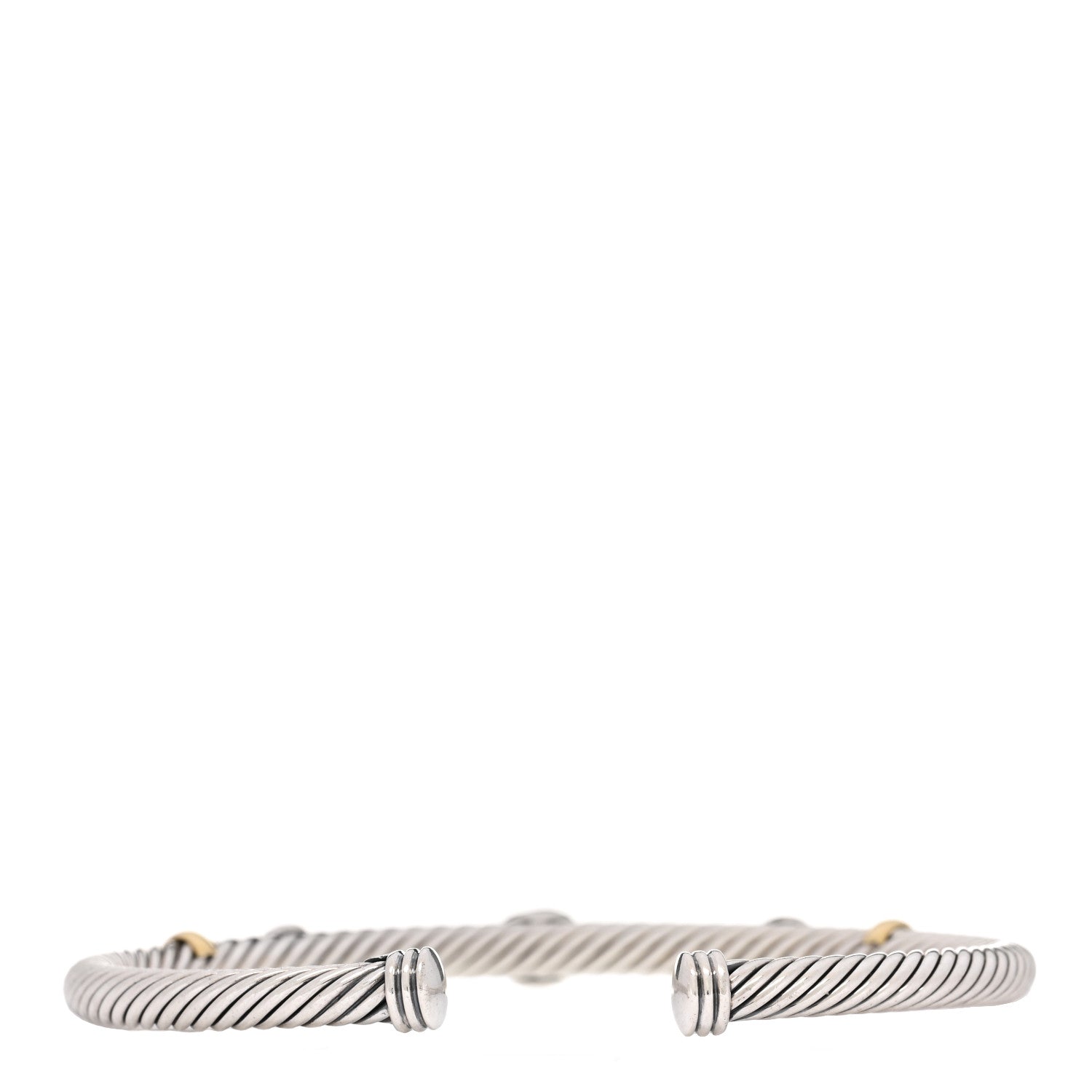 David Yurman Sterling Silver 18K Yellow Gold Amethyst Turquoise 4mm Renaissance Bracelet 2 of 3