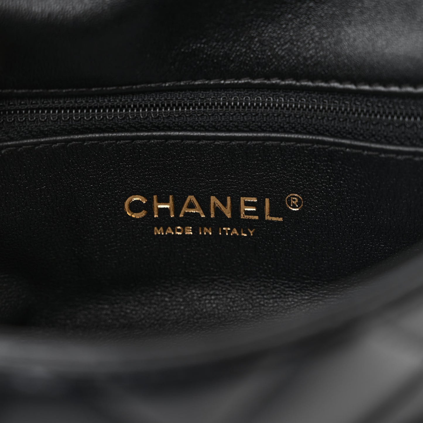 Shiny Lambskin Quilted Golden Links Top Handle Flap Black