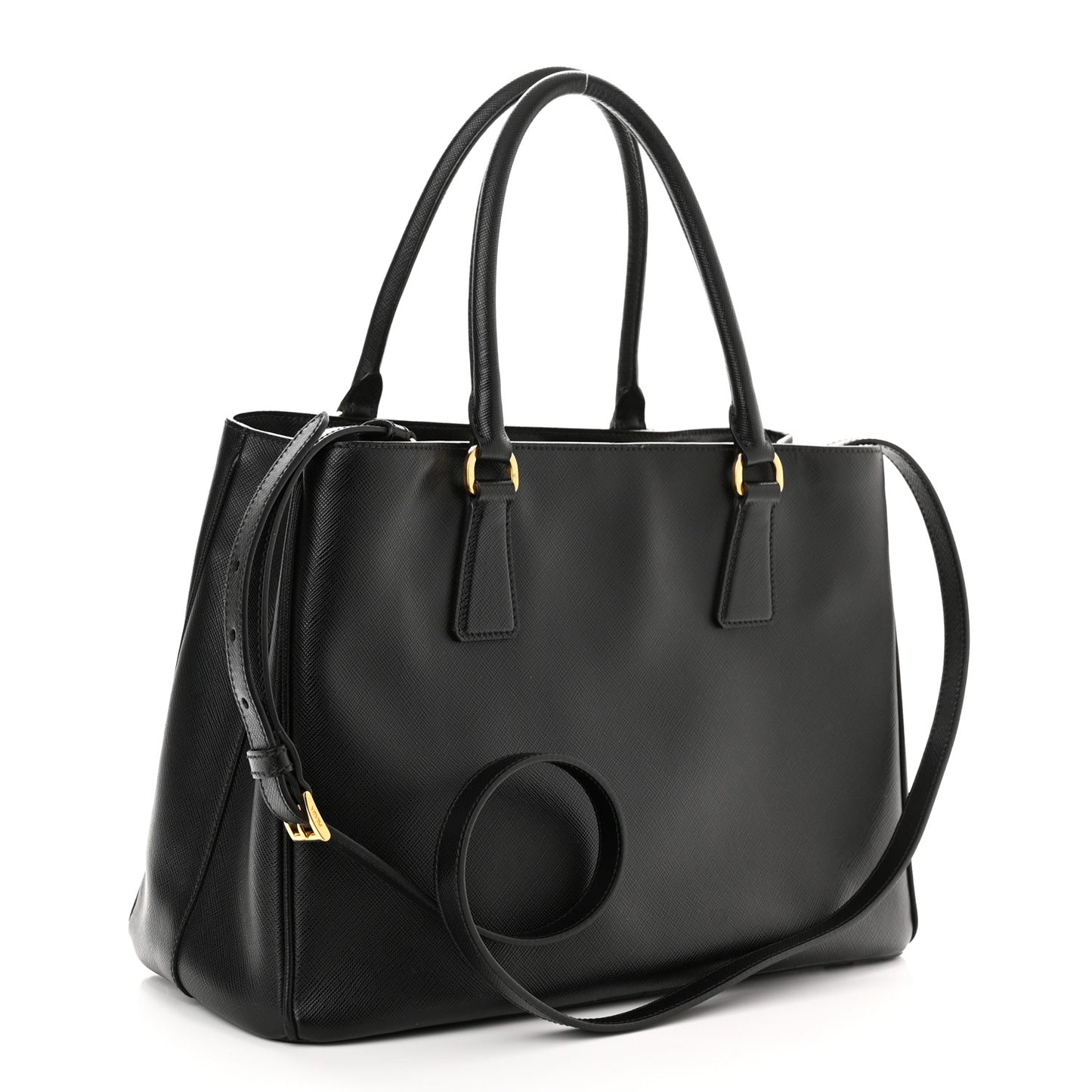 Saffiano Lux Medium Tote Black