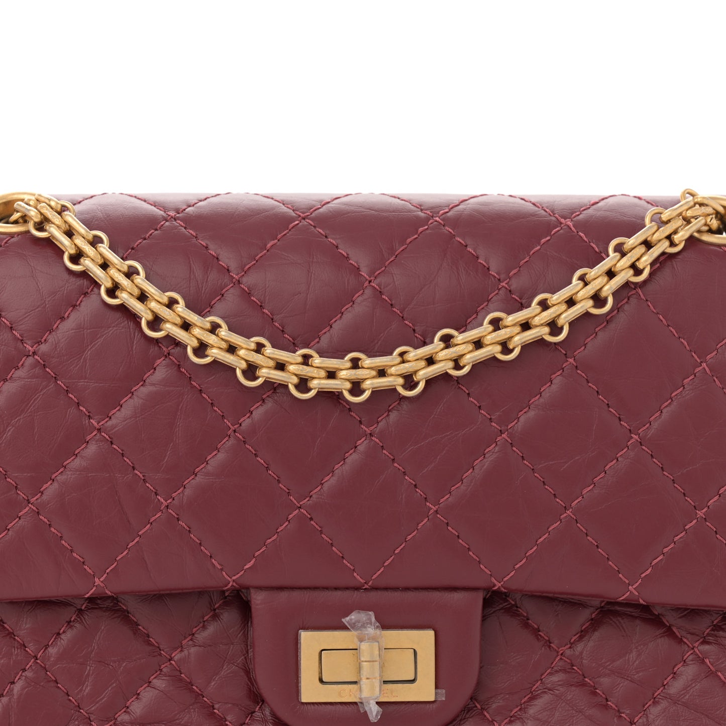 Aged Calfskin Quilted 2.55 Reissue 225 Flap Burgundy