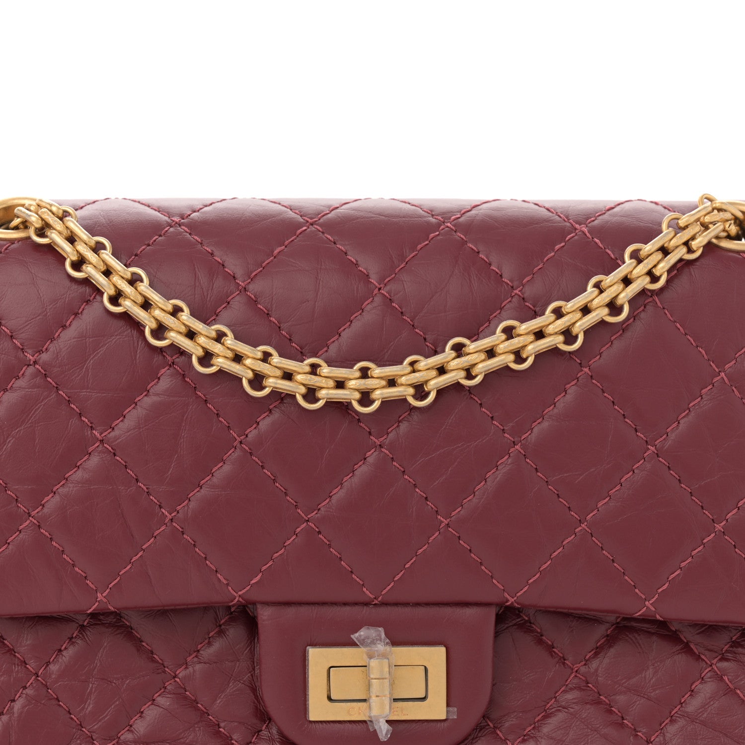 Chanel Aged Calfskin Quilted 2.55 Reissue 225 Flap Burgundy 8 of 12