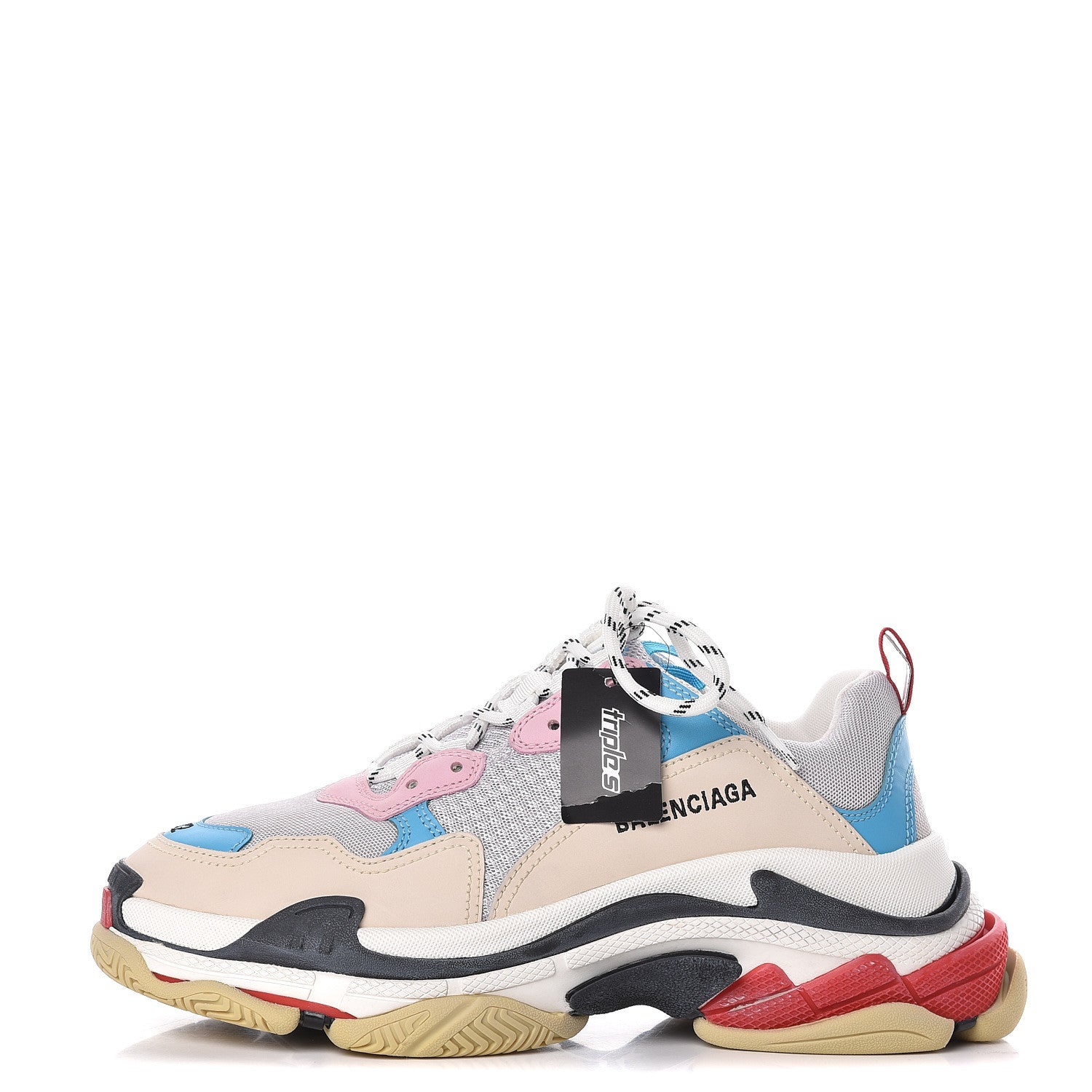Balenciaga Fabric Mesh Womens Triple S Sneakers 42 White Blue Pink 1 of 8