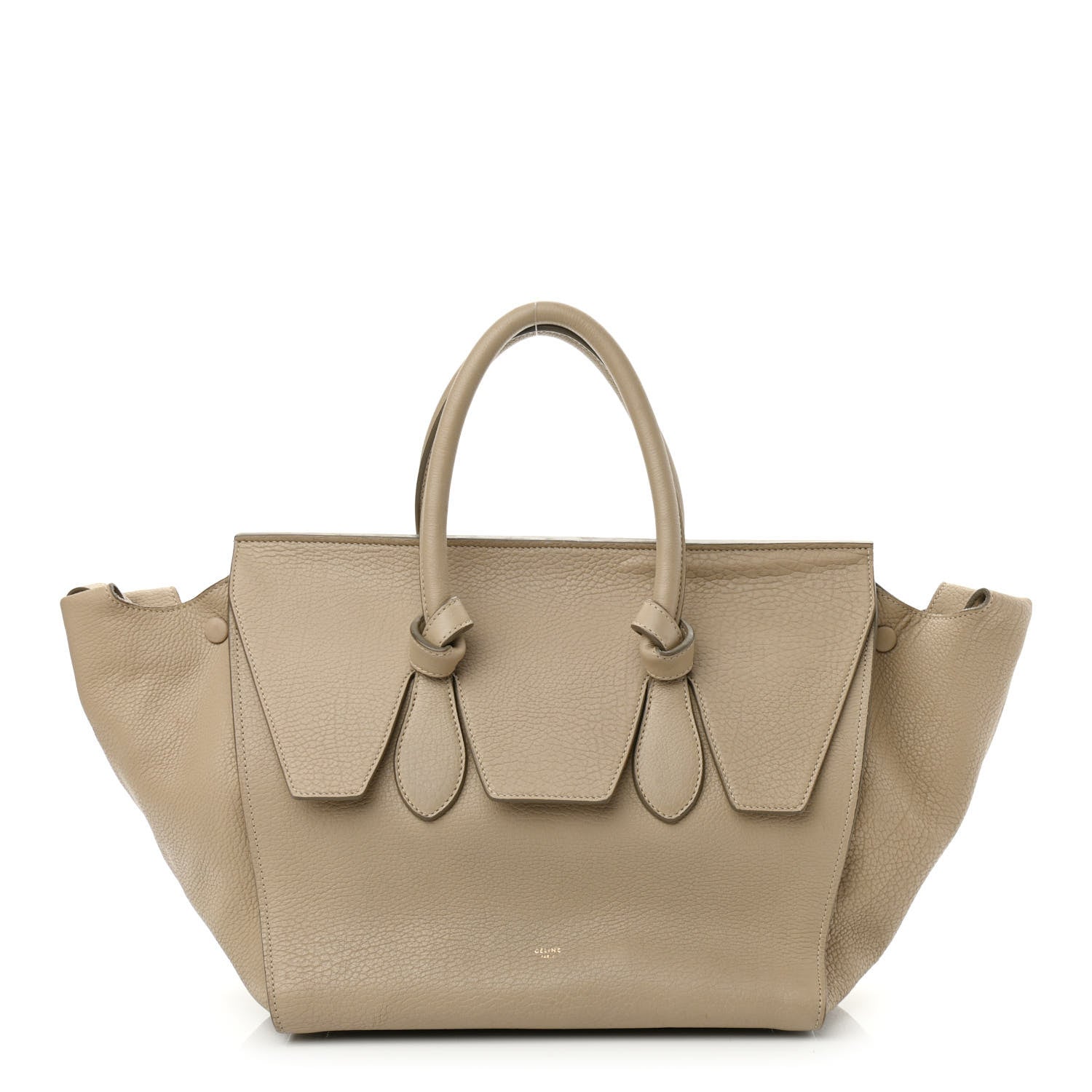 Celine Crisped Calfskin Small Tie Knot Tote Light Taupe 3 of 17