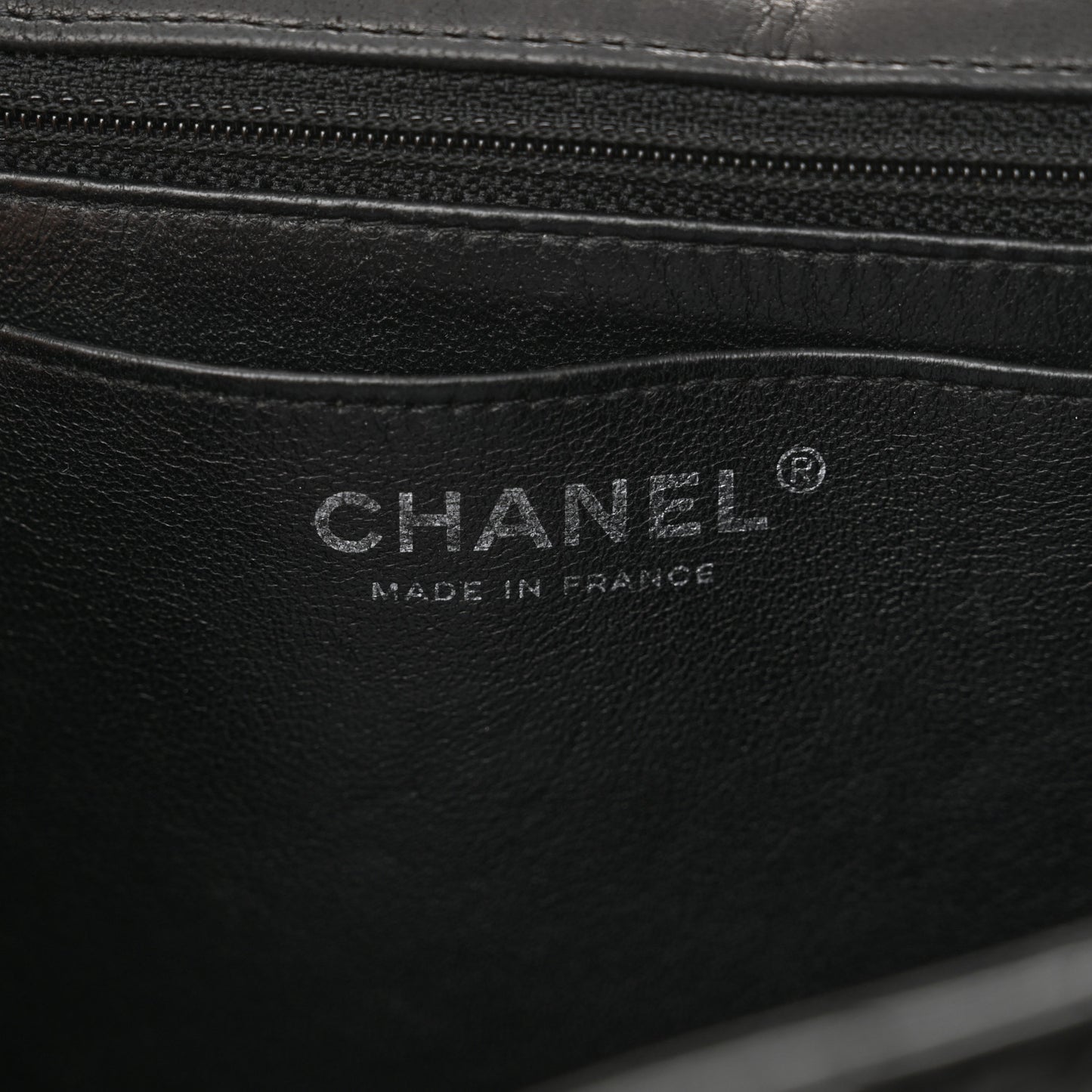 Crinkled Patent Quilted Jumbo Single Flap Black