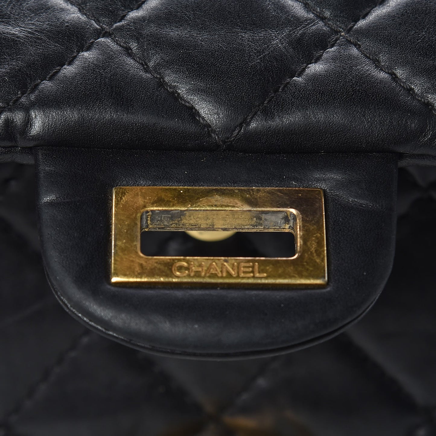 Aged Calfskin Quilted 2.55 Reissue 226 Flap Black