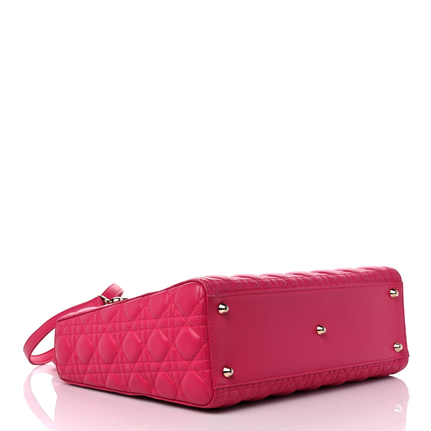 Christian Dior Lambskin Cannage Large Lady Dior Fuchsia 4 of 13