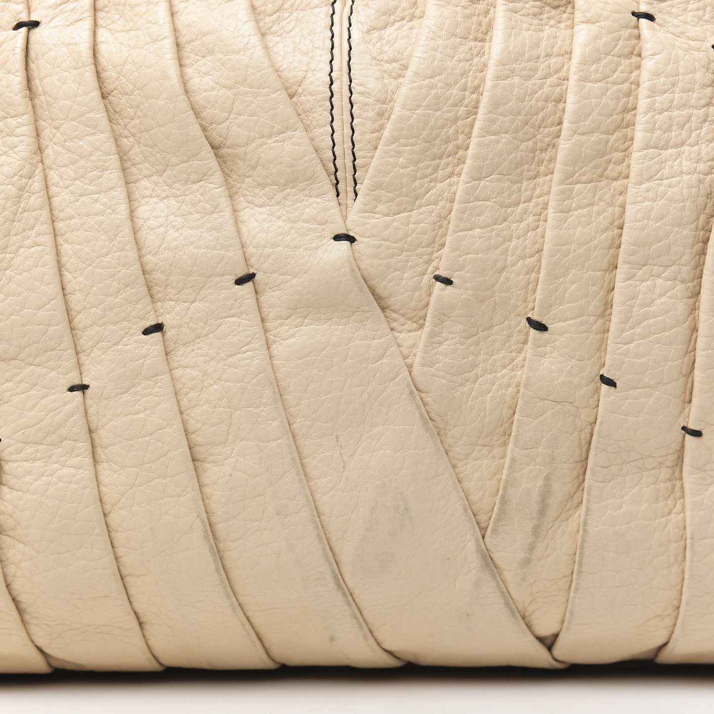 Lambskin Pleated Studded Maizeon Tote Beige