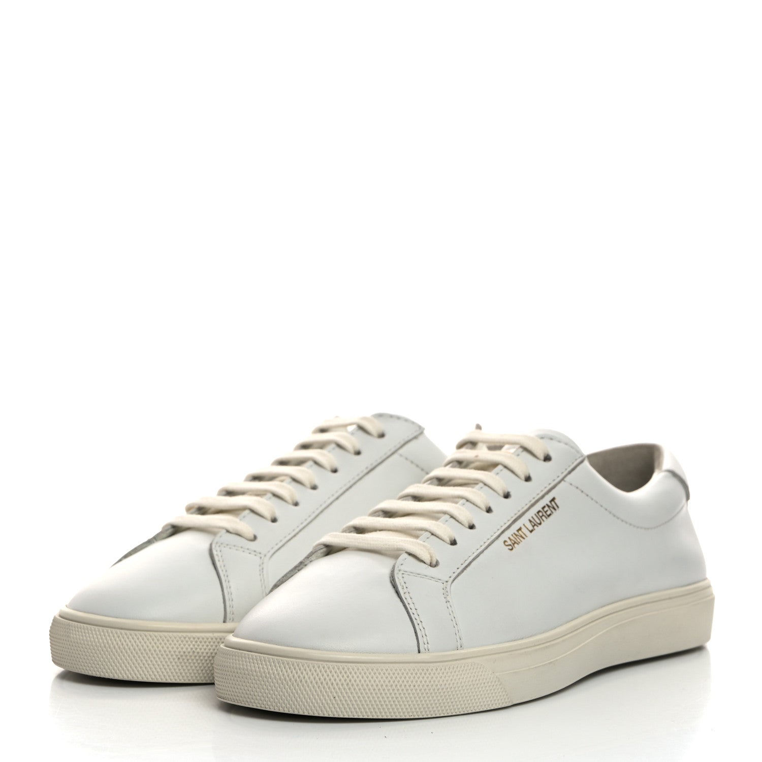 Saint Laurent Calfskin Andy Low Top Sneakers 36.5 Blanc Optique 3 of 9