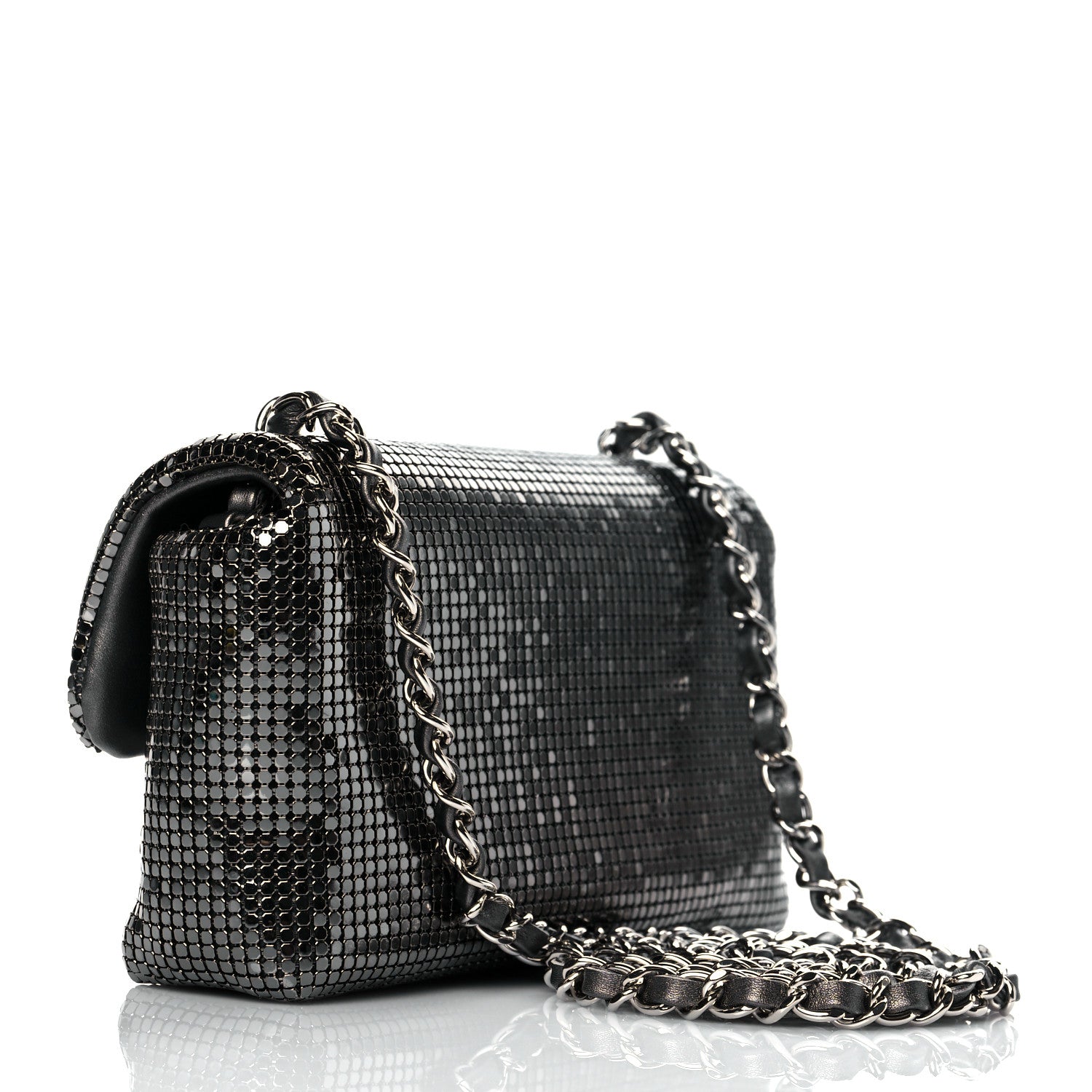 Chanel Faded Metallic Mesh Extra Mini Flap Silver 3 of 10