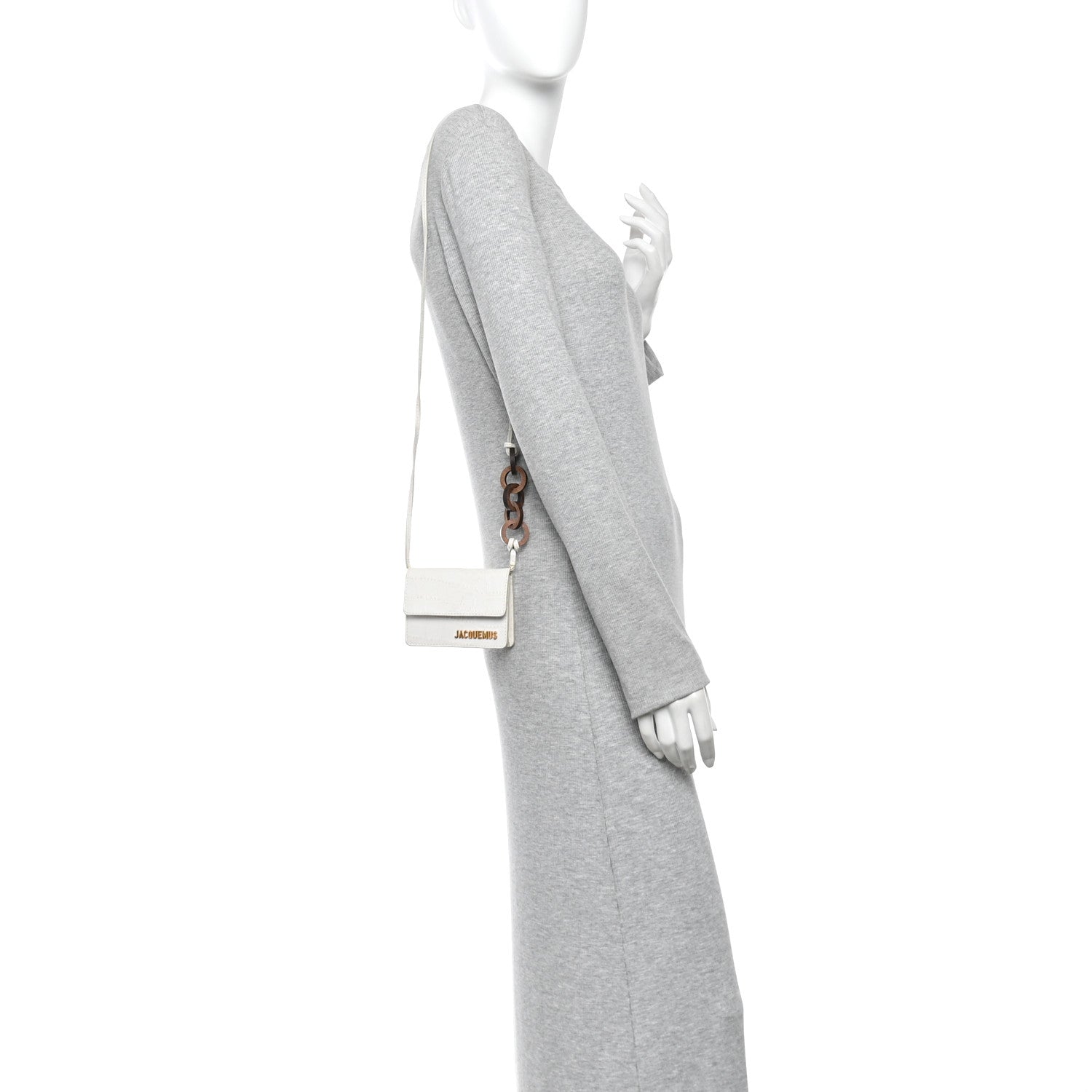 Jacquemus Calfskin Crocodile Embossed Le Riviera White 2 of 11