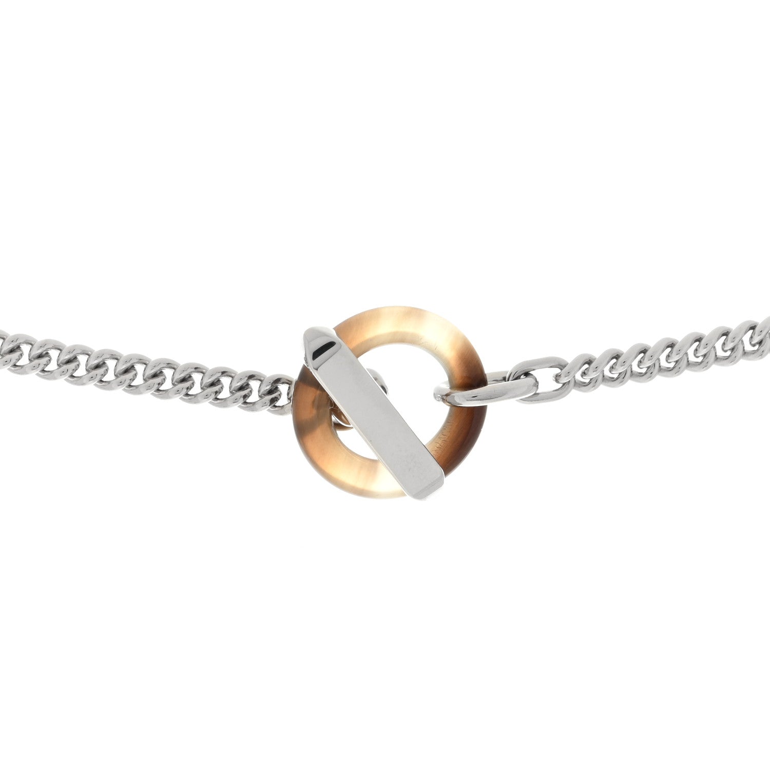 Hermes Lacquered Palladium Destrier Necklace Duo De Gris 3 of 4