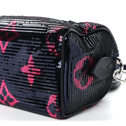 Louis Vuitton Giant Monogram Sequins Speedy Bandouliere 18 Navy Fuchsia 9 of 9