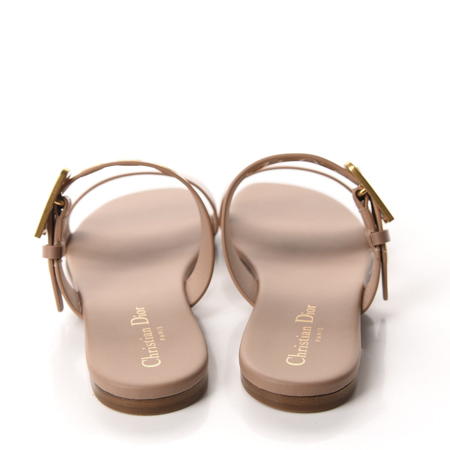 Calfskin D-Dior Slide Sandals 39.5 Rose De Vents