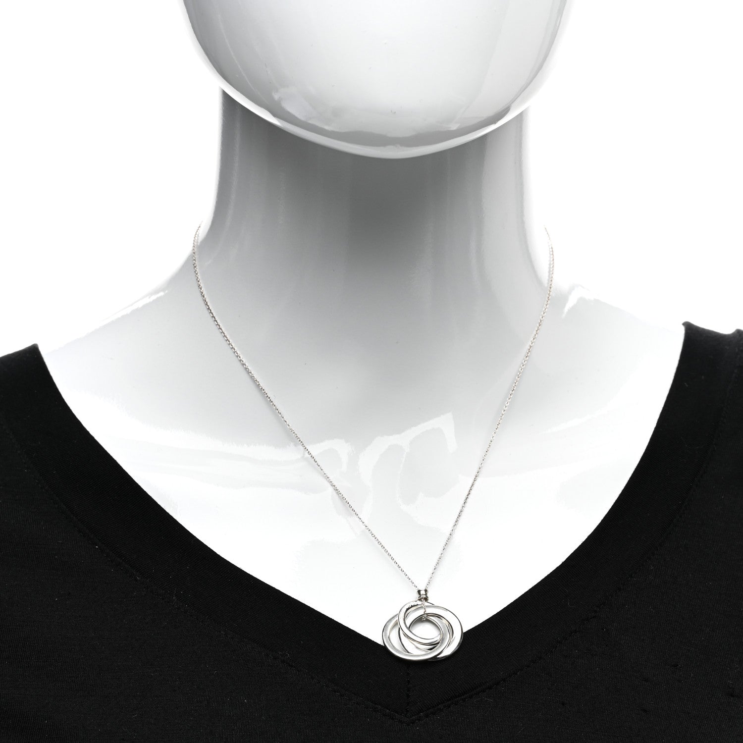 Tiffany Sterling Silver 1837 Circles Pendant Necklace 2 of 4