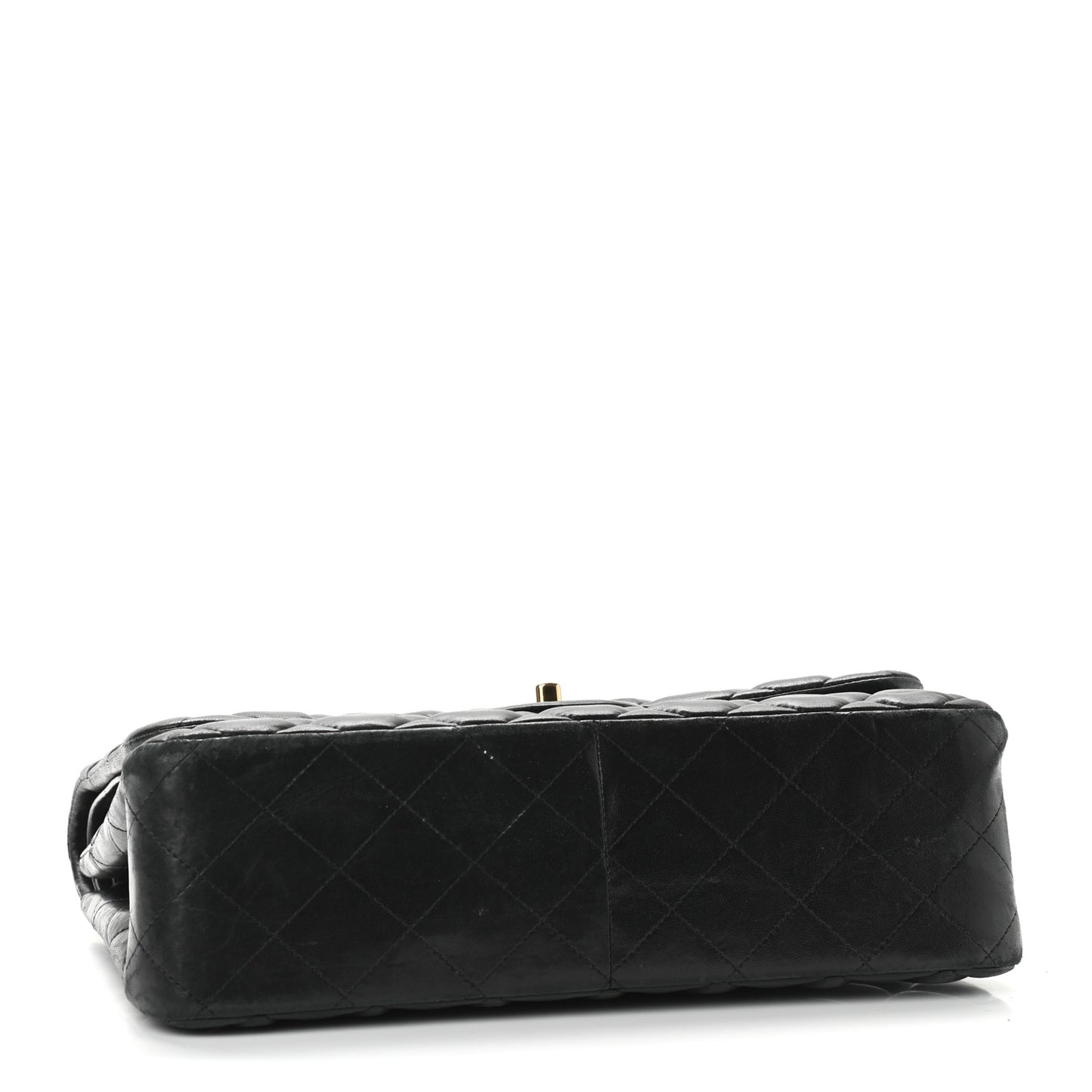Lambskin Quilted Jumbo Double Flap Black