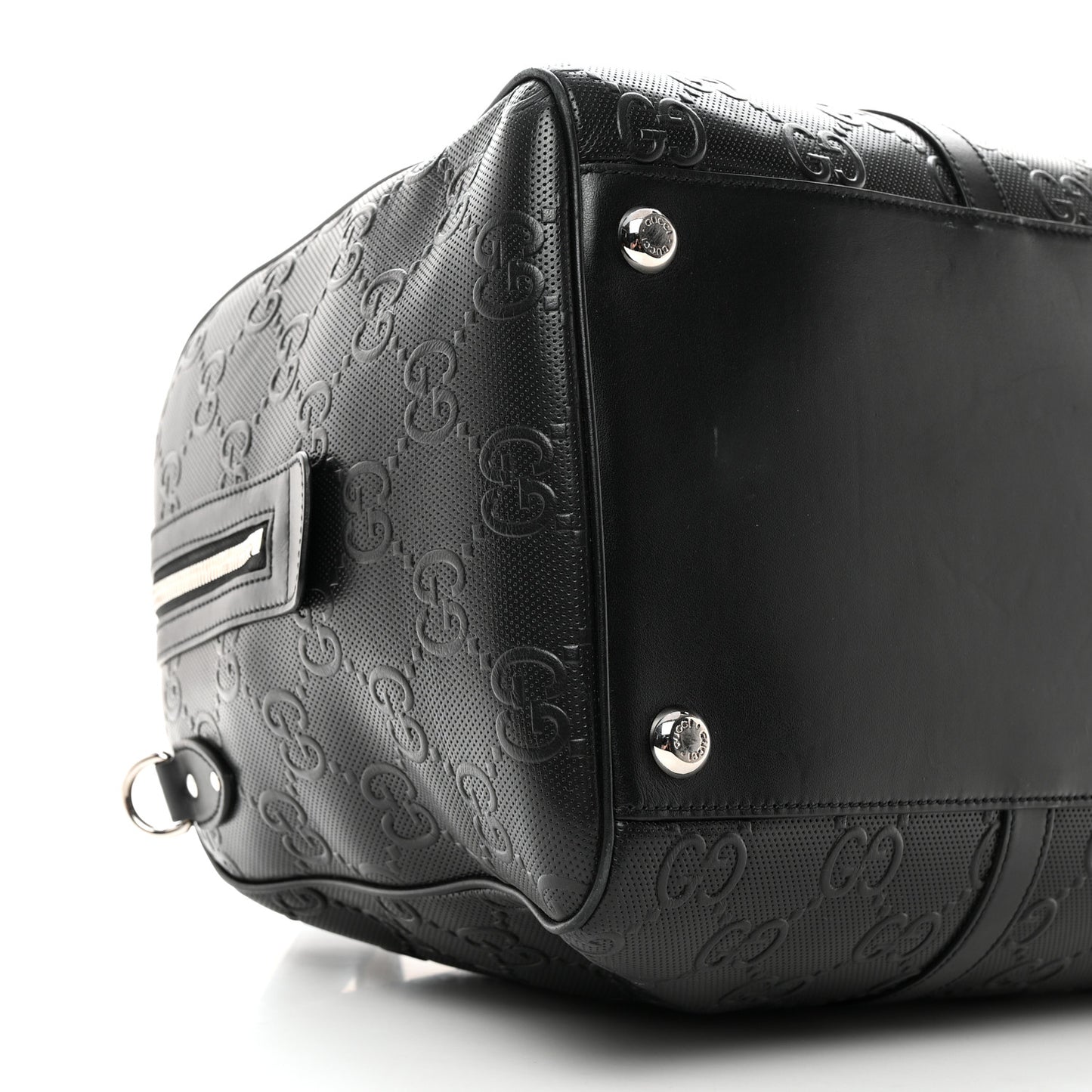 Calfskin GG Tennis Embossed Duffle Bag Black