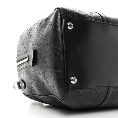 Gucci Calfskin GG Tennis Embossed Duffle Bag Black 8 of 12