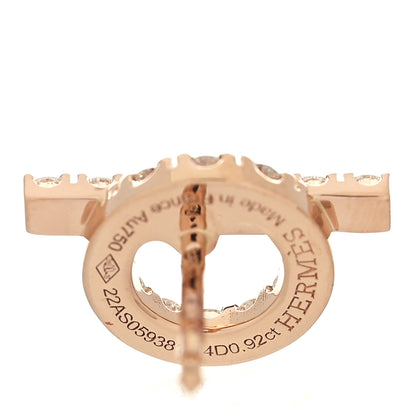 Hermes 18K Rose Gold Diamond Finesse Earrings 4 of 5