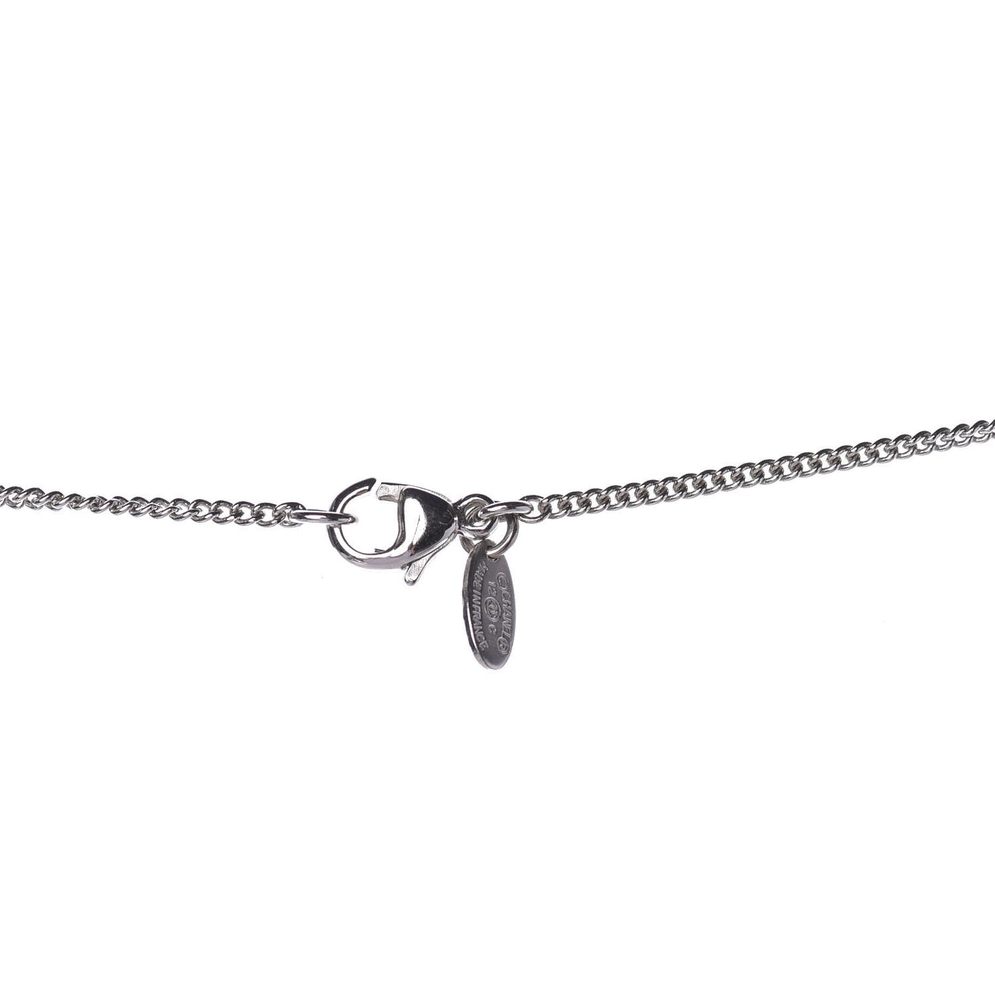 Crystal CC Pendant Necklace Silver