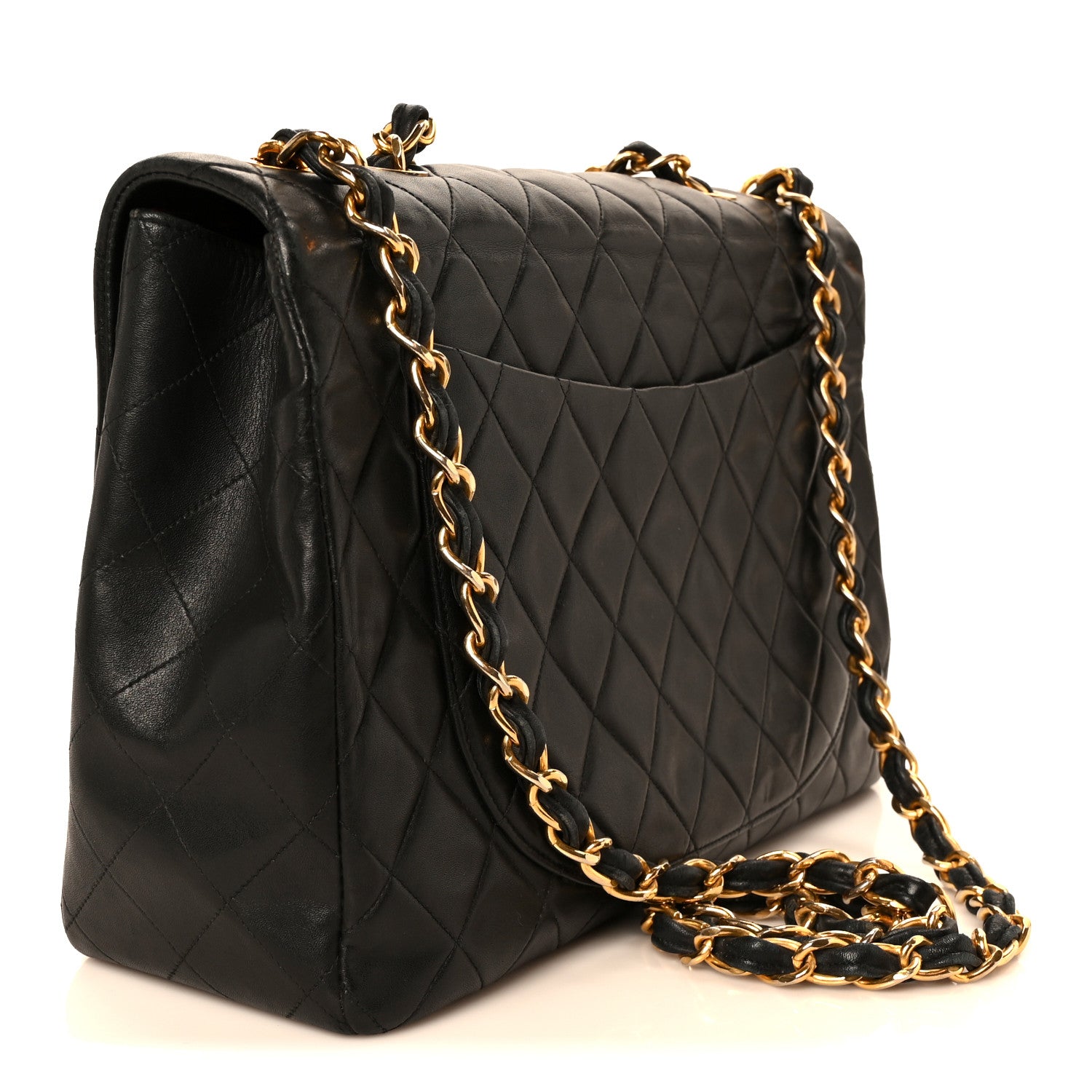 Chanel Lambskin Quilted XL Jumbo Single Flap Black 3 of 12