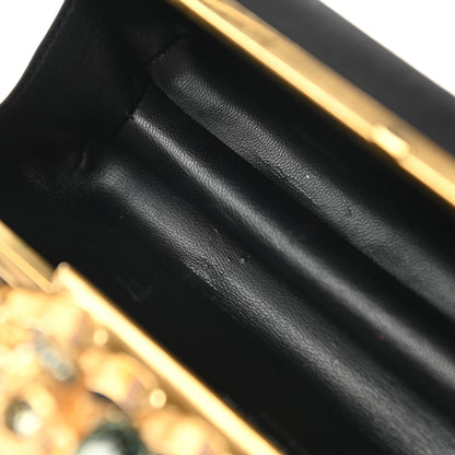 Alexander McQueen Satin Skull Knuckle Duster Box Clutch Black 9 of 13