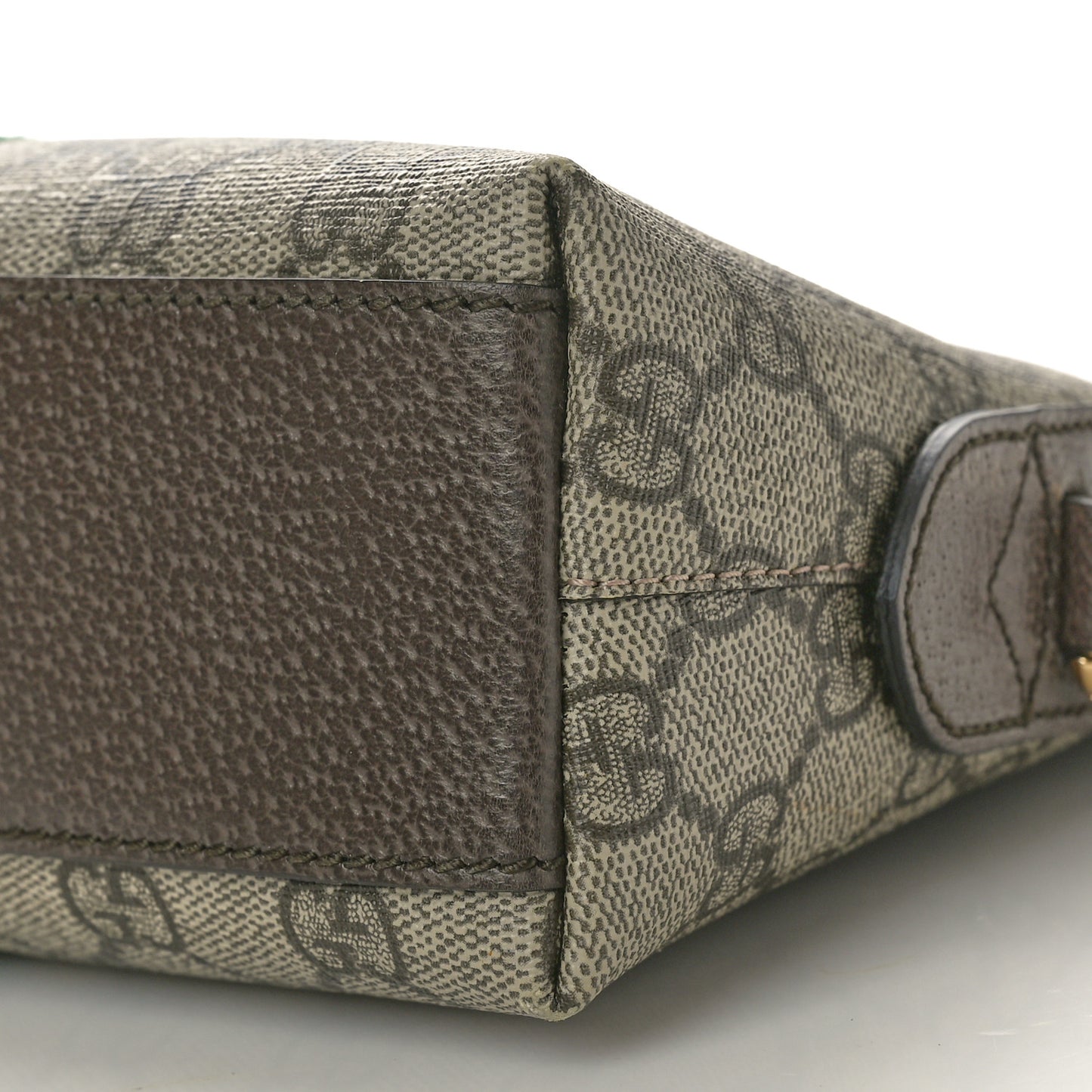 GG Supreme Monogram Textured Dollar Calfskin Web Small Ophidia Dome Shoulder Bag Beige Ebony New Acero