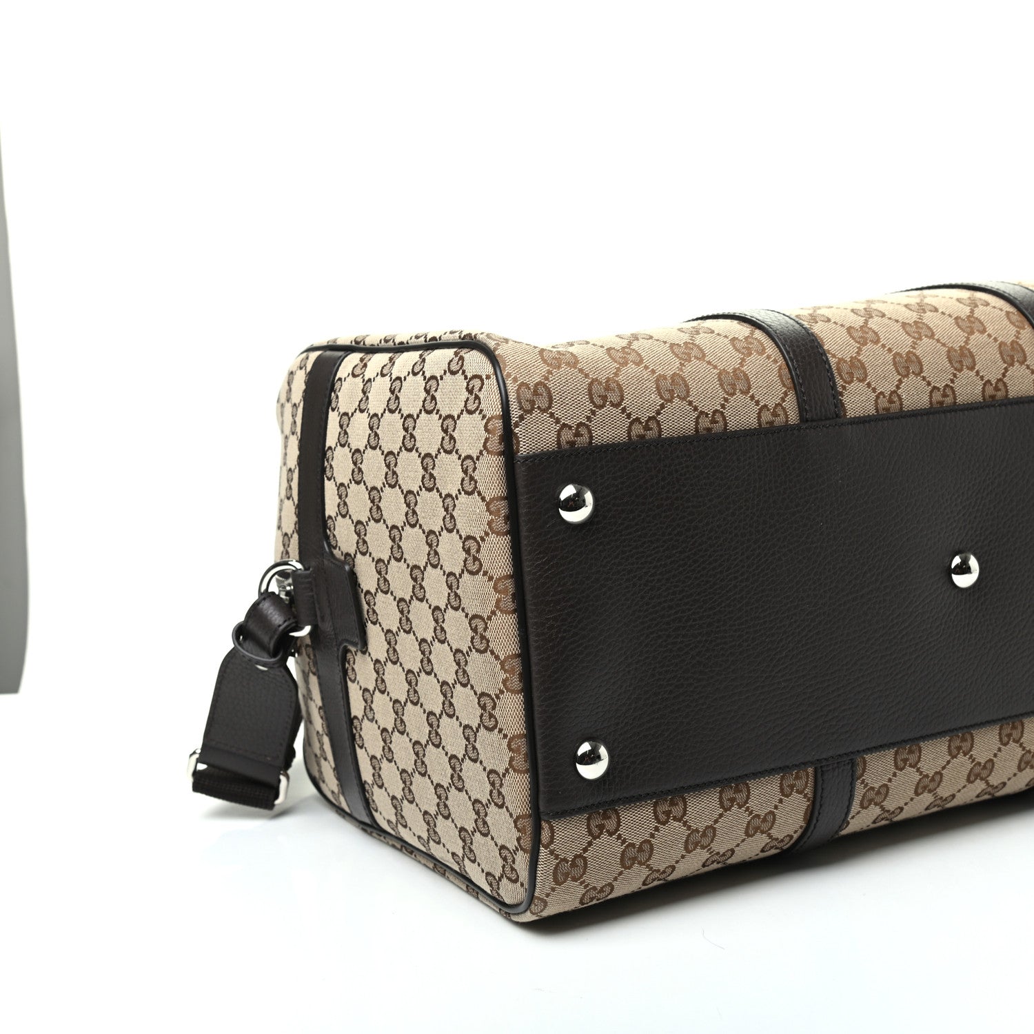Gucci Monogram Dollar Calfskin Boston Duffle Bag Beige Ebony Testa di Moro Marrone Scuro 7 of 8