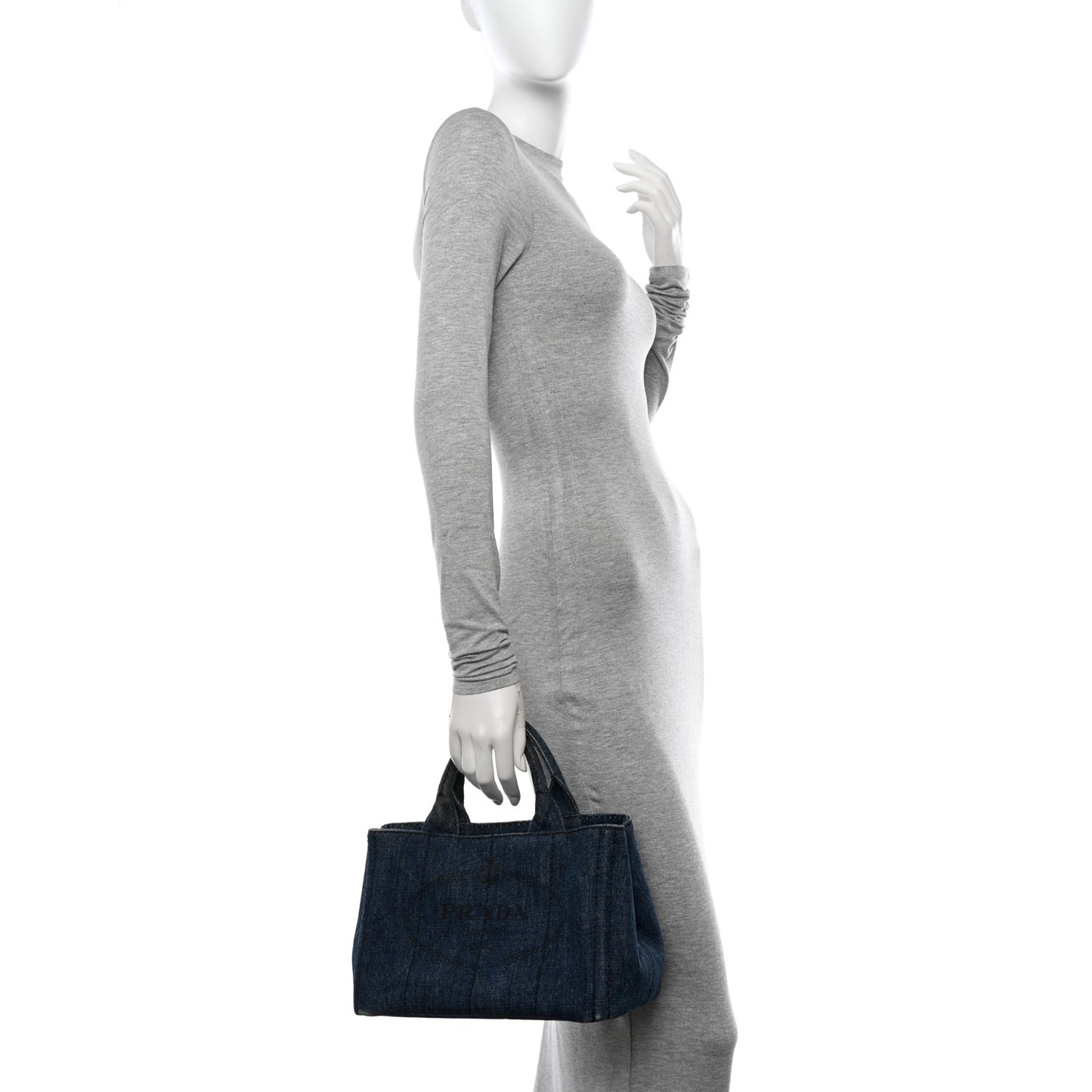 Denim Canapa Small Logo Tote Avio