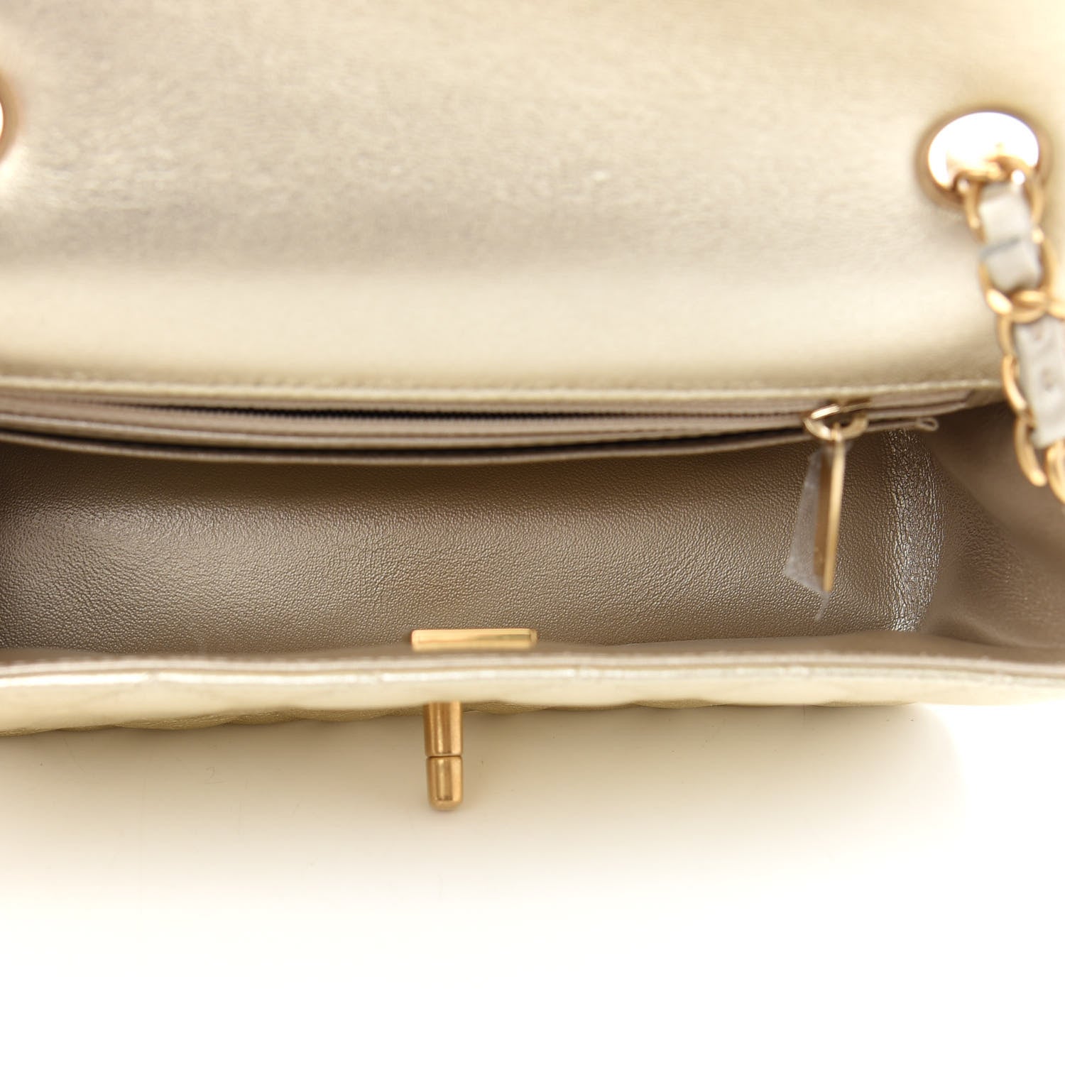 Chanel Metallic Lambskin Quilted Mini Rectangular Flap Gold 6 of 8