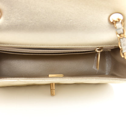 Chanel Metallic Lambskin Quilted Mini Rectangular Flap Gold 6 of 8